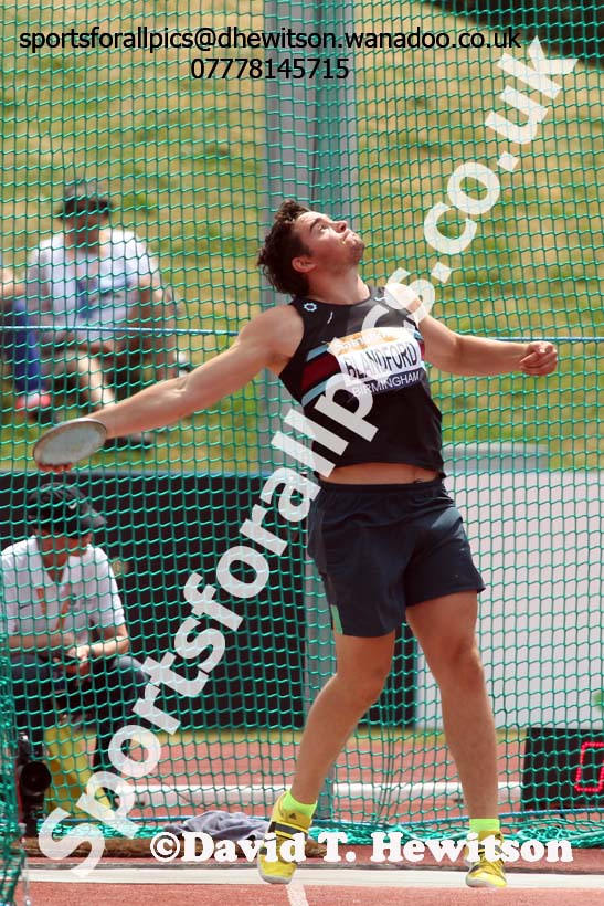 Mens discus, Sainsbury's British Champs, Alexander Stadium, Birmingham. Photo: David T. Hewitson/Sprts for All Pics